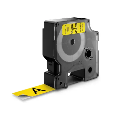 Dymo taśma do drukarek etykiet, D1 45808 czarny/żółty 7m/19mm